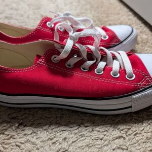 Converse Red and White Canvas Sneakers